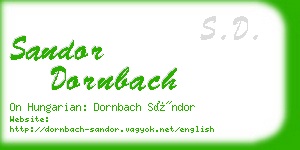 sandor dornbach business card